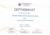 Сертификат сотрудника Клушкина Е.С.